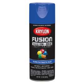 Krylon Fusion K02716007 Primer and Spray Paint, Gloss, Patriotic Blue, 12 oz, Aerosol Can
