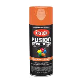 Krylon Fusion K02718007 Primer and Spray Paint, Gloss, Popsicle Orange, 12 oz, Aerosol Can