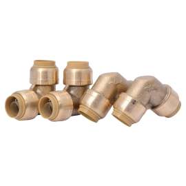 SharkBite U248LFA4 Tube Elbow, 1/2 in, Brass, 200 psi Pressure