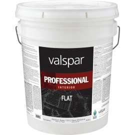 Valspar 116125GAL Interior Paint, Flat, Medium Base, 5 gal Pail