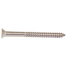 Reliable FKAS10114VP Screw, 1-1/4 in L, Flat Head, Square Drive, Self-Tapping, Type A Point, Stainless Steel, 100 BX