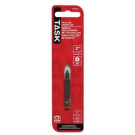 Task T67022 Screwdriver Bit, #2 Drive, Phillips Drive, 2 in L, S2 Steel