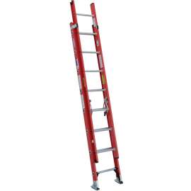 WERNER D6216-2 Extension Ladder, 15 ft H Reach, 300 lb, Fiberglass