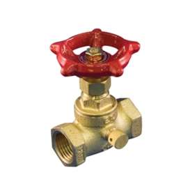 aqua-dynamic 1195-103 Stop Valve with Drain, 1/2 in Connection, Threaded, 125 psi Pressure, Brass Body