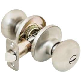 ALLEGION Schlage Dexter Series J40V-STR-619 Privacy Door Lock, Turn-Button Lock, Knob Handle, Satin Nickel
