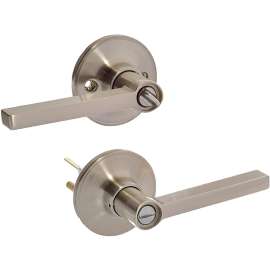 Dexter J Series J40V SOL 619 Privacy Lockset, Turnbutton Lock, Lever Handle, Metal, Satin Nickel, Reversible Hand