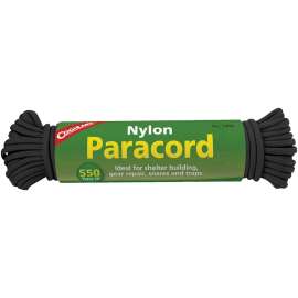 Coghlan's 1450 Paracord, 50 ft L, 100 lb Working Load, Nylon, Black