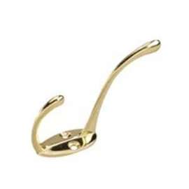 Onward 226BV Light-Duty Coat Hook, 10 kg, 2-Hook, Metal, Bright Brass