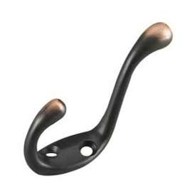 Richelieu 237ORBV Utility Coat Hook, 60 kg, 2-Hook, Metal, Oil-Rubbed Bronze