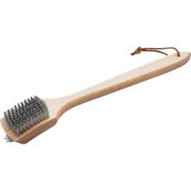 Weber 6464 Bamboo Grill Brush With Scraper, 18 in L, Stainless Steel Bristles