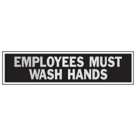 HY-KO 443 Princess Sign, Rectangular, EMPLOYEES MUST WASH HANDS, Gray Legend, Red Background, Aluminum