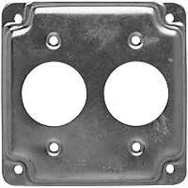 RACO 807C Exposed Work Cover, 1-13/32 in Dia, 4-3/16 in L, 4-3/16 in W, Square, Galvanized Steel, Gray