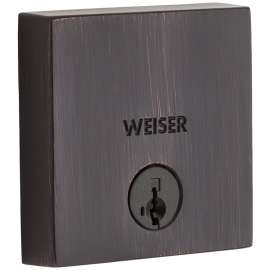 Weiser Downtown Series 9GD14710-019 Deadbolt, 1 Grade, Zinc, Venetian Bronze, 2-3/8 to 2-3/4 in Backset, KW1 Keyway