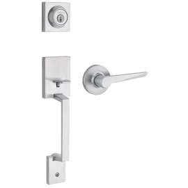 Weiser Amador x Tristan Series GLC9471AMD/TSL26D Single-Lock Handleset, 3 Grade, Keyed Key, Satin Chrome, K Keyway