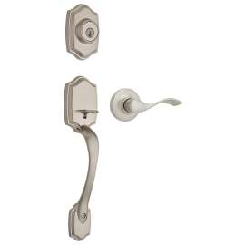 Weiser Brentwood x Belmont Series GLC9471BDH/BLM 15 Single-Lock Handleset, 3 Grade, Keyed Key, Satin Nickel, K Keyway