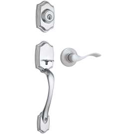 Weiser Brentwood x Belmont Series GLC9471BDH/BLM26D Single-Lock Handleset, 3 Grade, Keyed Key, Satin Chrome, K Keyway
