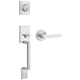 Weiser Branton x Westley Series SH1100 BRNH/WTL 26D Handleset, 3 Grade, Keyed Key, Satin Chrome, 2-3/8, 2-3/4 in Backset