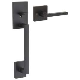 Weiser San Clemente Series GLA7771SCE/HFL514 Door Handleset, Satin Nickel, 2-3/8, 2-3/4 in Backset, 1-3/4 in Thick Door