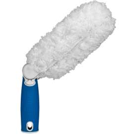 Unger 989350 Wide Blind Duster, 3 in Head, Microfiber Head, 6 in L Handle, Blue/White