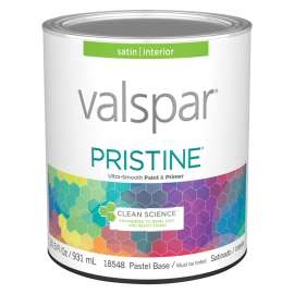 Valspar 027.0018548.005 Interior Paint, Satin, Pastel Base, 1 qt Can