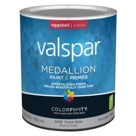 Valspar 027.0004408.005 Interior Wall Paint, Eggshell, 1 qt Can