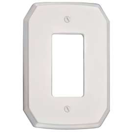 ATRON 1037R Wallplate, 1 -Gang, Wood, White