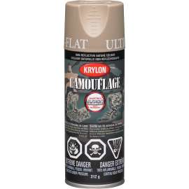 Krylon 442910000 Camouflage Spray Paint, Ultra-Flat, Khaki, 11 oz, Aerosol Can