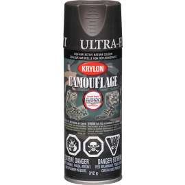 Krylon 442920000 Camouflage Spray Paint, Ultra-Flat, Brown, 11 oz, Aerosol Can