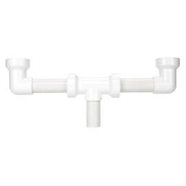 INSTA-PLUMB 130-16QLK Waste Tube, Center Outlet, Plastic, White