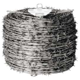 Red Brand 70481 Barbed Wire, 1320 ft L, 12-1/2 Gauge, 5 in Points Spacing, Galvanized Steel