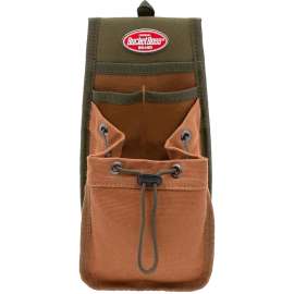 Bucket Boss FlapFit Series 54130 Parachute Pouch, 4-Pocket, Canvas/Poly, Green, 5-1/2 in W, 11 in H, 2 in D