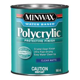 Minwax Polycrylic CM6222244 Protective Finish, Matte, Liquid, 1 qt