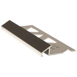 SHUR-TRIM ET2170BCL08 Tile Reducer, 8 ft L, 5/16 in Thick, Aluminum, Clear