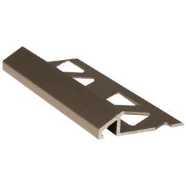 SHUR-TRIM ET2170STI08 Tile Reducer, 8 ft L, 5/16 in Thick, Aluminum, Satin Titanium