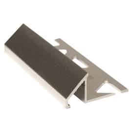 SHUR-TRIM ET2172BCL08 Tile Reducer, 8 ft L, 1/2 in Thick, Aluminum, Clear