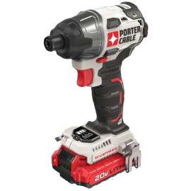 PORTER-CABLE PCCK647LB Impact Driver, Battery Included, 20 V, 1/4 in Drive, Hex Drive, 3100 ipm