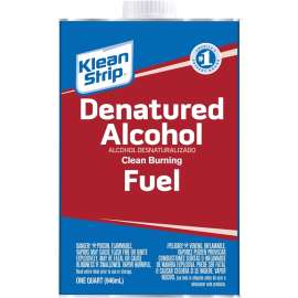 Klean Strip QSL26 Denatured Alcohol Fuel, Liquid, Alcohol, Water White, 1 qt, Can
