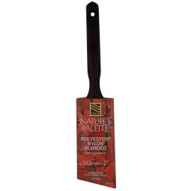 NOUR Nature's Palette 3751-50N Angular Paint Brush, 2 in W, 2-3/4 in L Bristle, Nylon/Polyester Bristle, Sash Handle