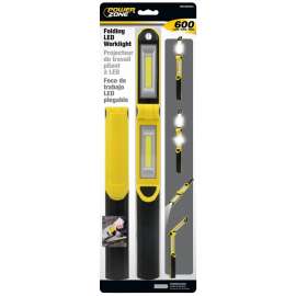 PowerZone ORLEDFHH01 Work Light, AA Battery, LED Lamp, 40, 300 and 600 Lumens, Yellow and Black