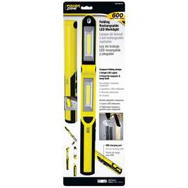 PowerZone ORLEDRFHH01 Work Light, Lithium-Ion Battery, LED Lamp, 40, 300 and 600 Lumens, Yellow and Black