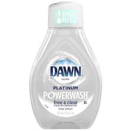 DAWN Powerwash 65739 Dish Soap Spray Refill, 16 oz, Liquid, Free and Clear Scent, Clear