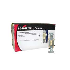 Eaton Wiring Devices 1303V-JP-C Toggle Switch, 15 A, 120 V, Polycarbonate Housing Material, Ivory