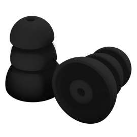 Plugfones ComforTiered Series PRP-SB10 Replacement Plugs, 26 dB NRR, Silicone Ear Plug, Black Ear Plug