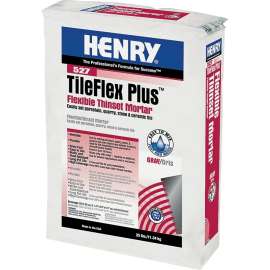HENRY 527 TileFlex Plus Series 12262 Thin-Set Mortar, Gray, Fine Solid Powder, 25 lb Bag