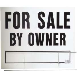 HY-KO LFS-1 Lawn Sign, For Sale By Owner, Black Legend, Plastic, 24 in W x 19 in H Dimensions