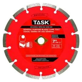 TASK SVS T27410 Saw Blade, 7 in Dia, 5/8 in Arbor, Diamond Cutting Edge, Applicable Materials: Brick, Concrete