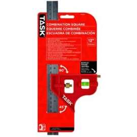 Task T58300 Head Combination Square, 12 in L Blade, SAE Graduation, Polycarbonate/Steel Blade
