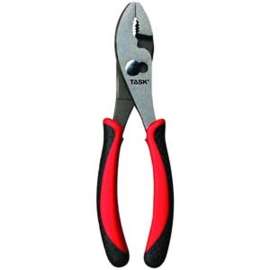 Task T25352 Slip Joint Plier, 8 in OAL, Soft Touch Grip Handle