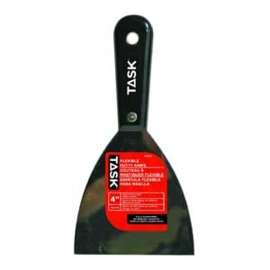 Task T37853 Stiff Putty Knife, 4 in W Blade, HCS Blade, Nylon Handle