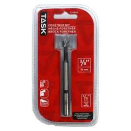 Task T22602 Forstner Bit, 3/8 in Dia, 5/16 in Dia Shank, Hex Shank